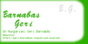 barnabas geri business card