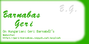 barnabas geri business card